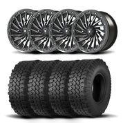Set of Four Bullite Blade Wheels 14" Gray And Kenda K576A Kongur Tires [30x10R-14]