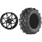Set of 2 Mounted Wheel and Tire Kit Wheel: 14x7 5+2 4/110 Tire: 27x11-14 6 Ply