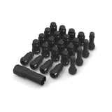 Juego de 20 tuercas de seguridad Bullite negras de 12 x 1,25
