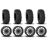 Ruedas System 3 SB-5 Beadlock color gris metalizado de 15" y neumáticos XTR370 [32x10-15]
