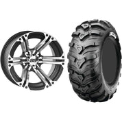 Set of 2 Mounted Wheel and Tire Kit Wheel: 12x7 4+3 4/156 Tire: 25x10-12 4 Ply