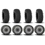 Ruedas System 3 SB-6 Beadlock color gris metalizado de 15" y neumáticos XTR370 [32x10-15]