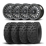 Juego de cuatro ruedas Bullite Blade de 14" grises y neumáticos Kenda K587 Bearclaw HTR [28x11R-14]