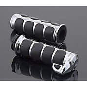 Kuryakyn Chrome Rubber Soft Premium ISO Dual Cable Grips w/ Throttle Boss Harley