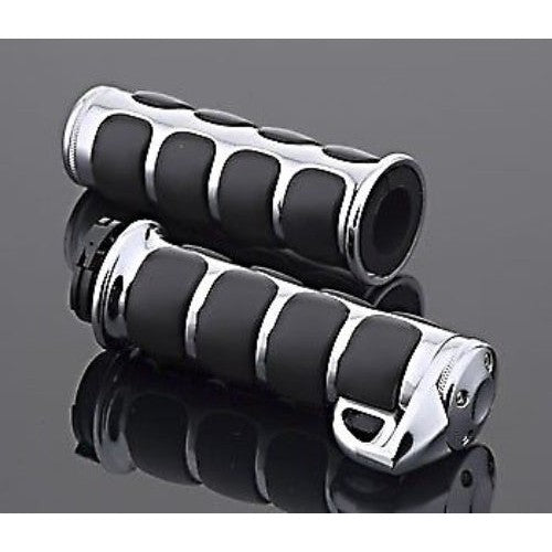 Kuryakyn Chrome Rubber Soft Premium ISO Dual Cable Grips w/ Throttle Boss Harley