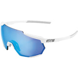 100% Racetrap Sunglasses Matte White with Blue Mirror Lens - 61037-000-75