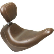 Mustang Wide Tripper Solo Seat Smooth With Backrest Brown 83037