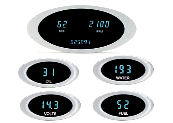 Dakota Universal ION Series Oval 5 Gauge Kit Speedometer Tach ION-50-1