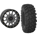 Set of 2 Mounted Wheel and Tire Kit Wheel: 14x7 5+2 4/156 Tire: 28x10-14 8 Ply