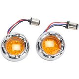 ARLEN NESS CHROME FIRE RING TURN SIGNAL HARLEY LED AMB New