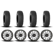 System 3 SB-3 Beadlock Machined/Matte Black 15" Wheels And XC450 Tires [33x10R-15]