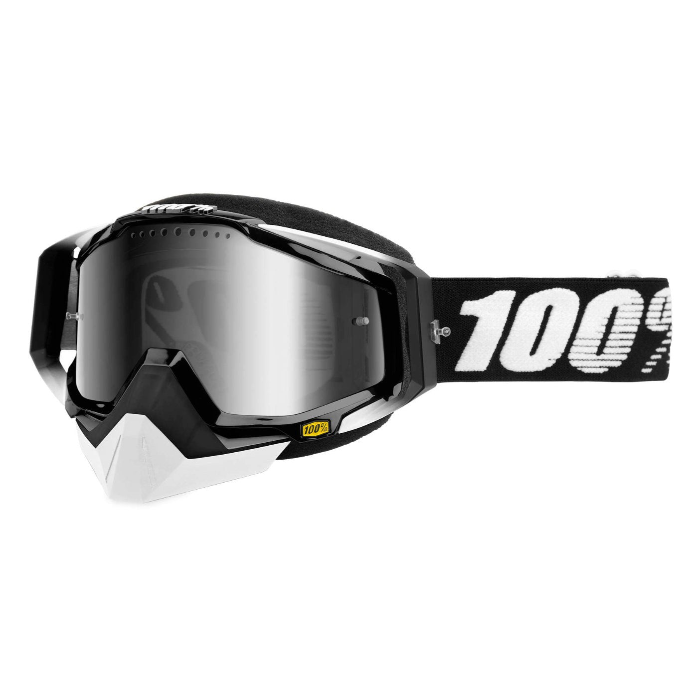 100% Gen1 Racecraft Snow Goggles Abyss Black with Silver Mirror Lens - 50113-001-02