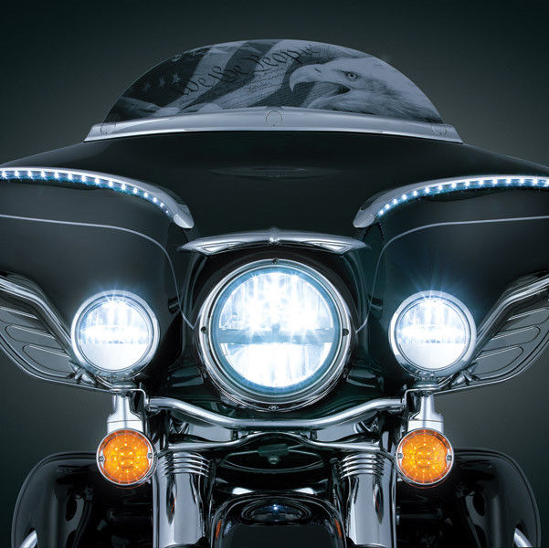 Kuryakyn Front Phase 7 LED Headlamp Headlight Upgrade Harley Bagger Touring 2249