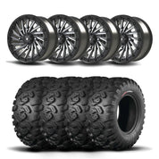 Set of Four Bullite Blade Wheels 14" Gray And Kenda K3201 Mastodon HT Tires [30x10R-14]
