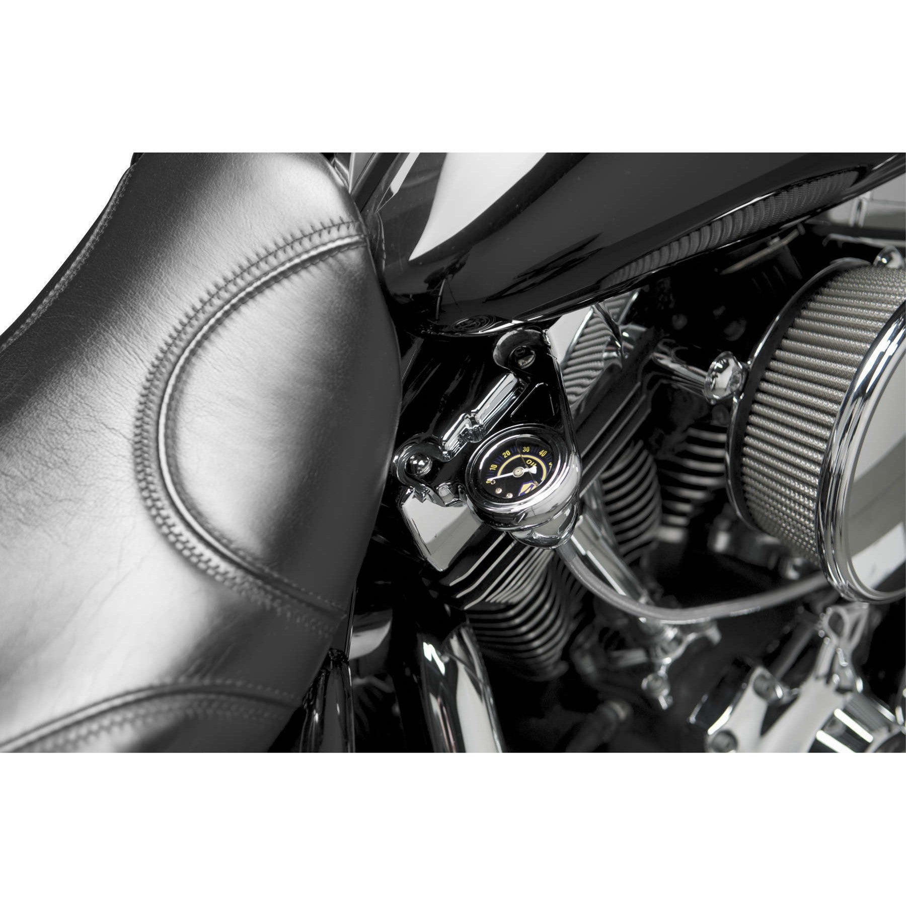 Arlen Ness 15-658 Chrome Radius Oil Pressure Gauge Kit Harley Twin Cam 99-17 New
