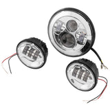 Letric Lighting LED Headlamp and Fog Lamp Kit Chrome 7"