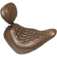 Mustang Wide Tripper Solo Seat Diamond Stitch With Backrest Brown 83040