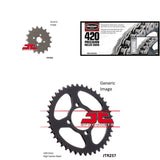 Kit de piñón delantero y trasero de cadena 420 natural para HONDA C70 de calle (1980-1981)