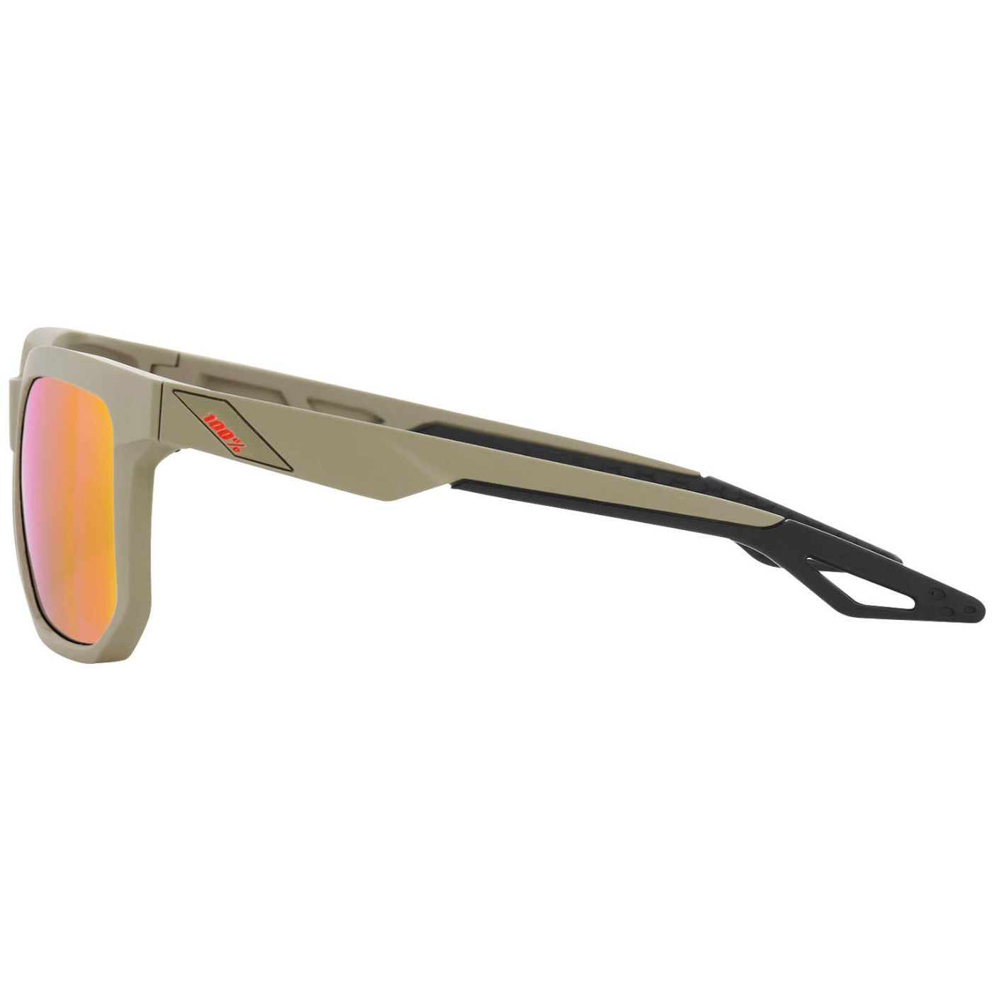 100% Centric Sunglasses Soft Tact Quicksand with Purple Mirror Lenses - 61027-104-72