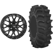 Set of 2 Mounted Wheel and Tire Kit Wheel: 14x7 2+5 4/110 Tire: 28x9.5-14 8 Ply