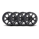 ITP Set of Four Tsunami with Bead Lock Wheels Matte Black 15x7 4/115 5+2