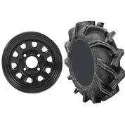 Set of 2 Mounted Wheel and Tire Kit Wheel: 20x6.5 4+2.5 4/156 Tire: 28x9-14 6 Ply