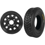 Set of 2 Mounted Wheel and Tire Kit Wheel: 12x7 4+3 4/156 Tire: 25x8-12 6 Ply