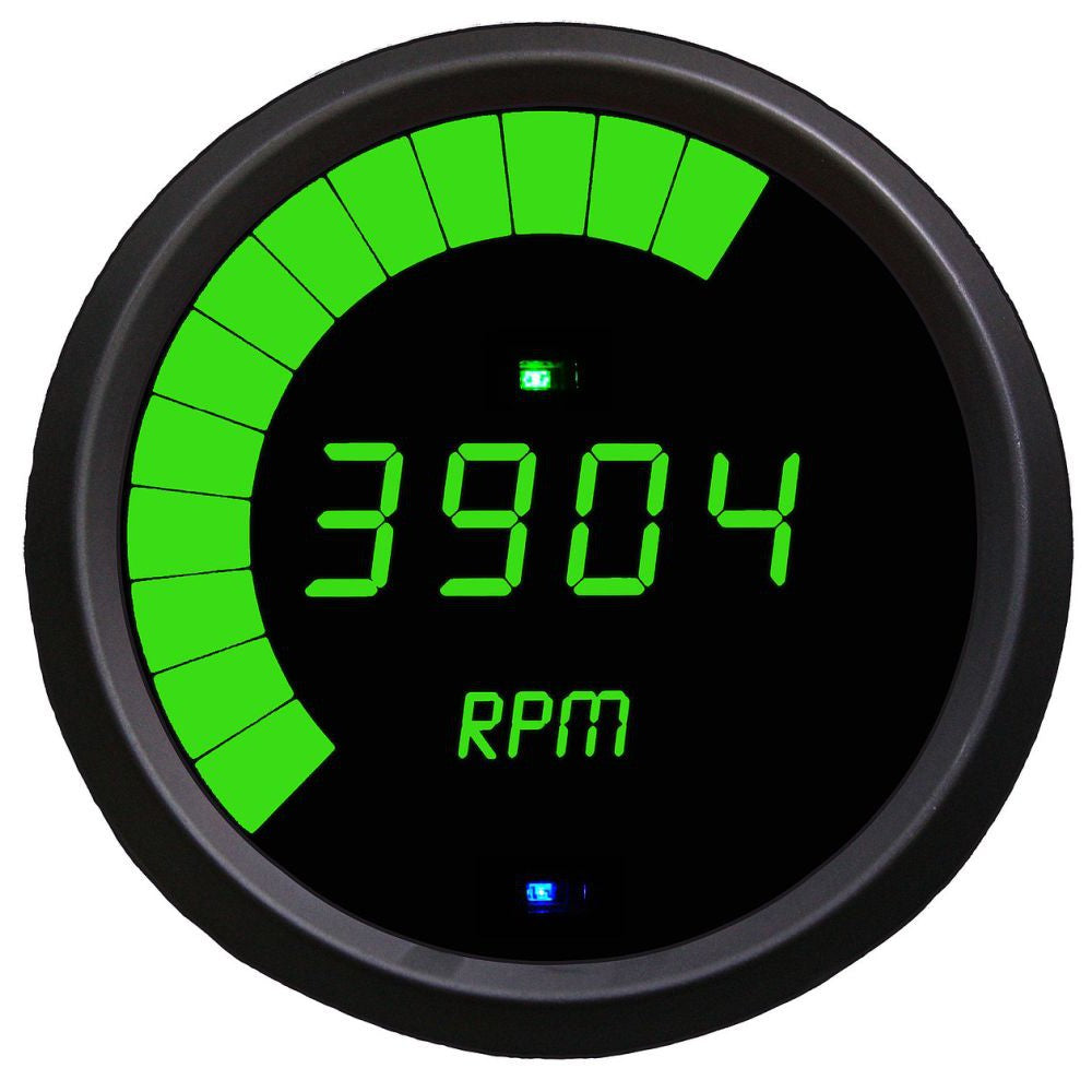 Intellitronix Tachometer Multi-Function LED Digital Programmable in Black Bezel - Green