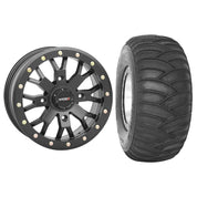 Set of 2 Mounted Wheel and Tire Kit Wheel: 14x10 5+5 4/137 Tire: 30x12-14 2 Ply