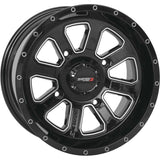 Rueda System 3 ST-4 de aluminio negro brillante/mecanizada, 14 x 7, 4/110, 2+5 (-47 mm)