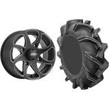 Set of 2 Mounted Wheel and Tire Kit Wheel: 14x7 5+2 4/110 Tire: 28x9-14 6 Ply