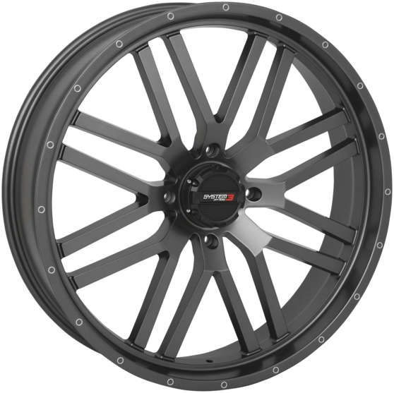 System 3 ST-3 Simulated Beadlock Gun Metal Grey Wheel 24x6.5 4/156 4+2.5 (+10mm)
