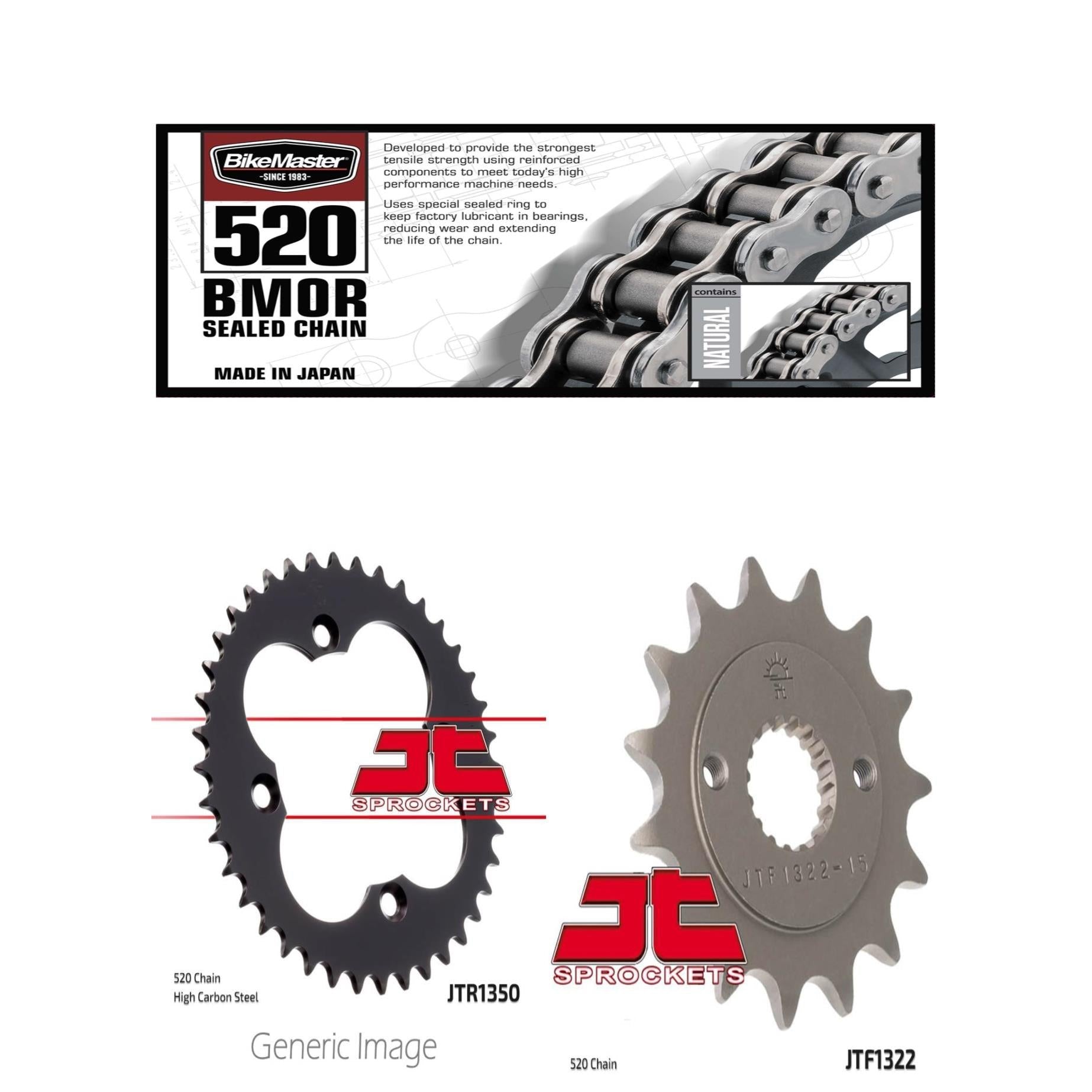 520 BMOR Chain, Front & Rear Sprocket Kit for HONDA TRX400EX SporTrax 2001-2004