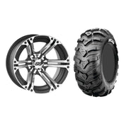 Set of 2 Mounted Wheel and Tire Kit Wheel: 12x7 5+2 4/110 Tire: 27x11-12 6 Ply