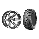 Set of 2 Mounted Wheel and Tire Kit Wheel: 12x7 5+2 4/110 Tire: 27x11-12 6 Ply