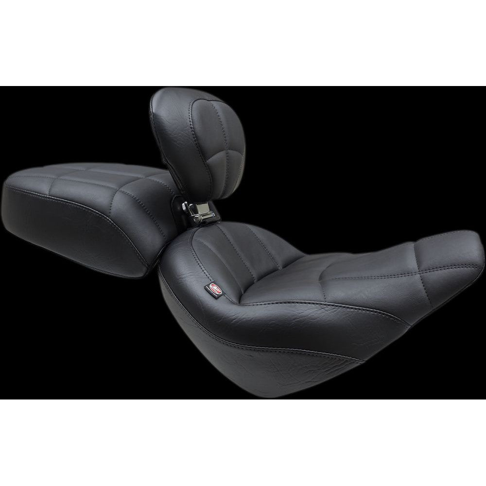 Mustang Standard Touring Seat With Backrest Black For Harley-Davidson Street Bob FXBB 107 2018-2021 79494