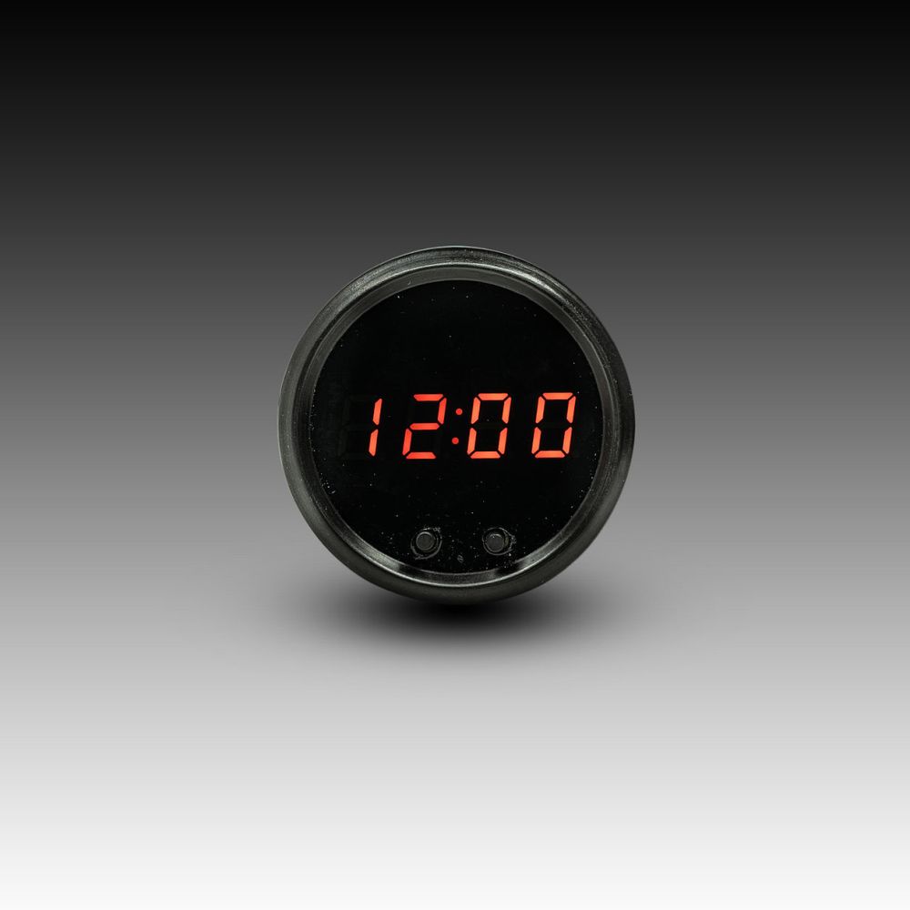 Intellitronix Clock LED Digital in Black Bezel - Red