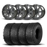 Set of Four Bullite Lancer Wheels 14" Black And Kenda K576A Kongur Tires [30x10R-14]