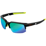 100% Speedcoupe Sunglasses Soft Tact Cool Grey with Green Mirror Lens - 61031-188-45