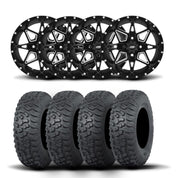ITP Tornado 14" Matte Black Wheels And Terra Hook Tires [32x10-14]
