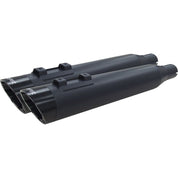 Two Brothers Racing Comp-S Black Touring Slip-On Exhaust With Black Slash Cut Cap 005-4380499D-BS
