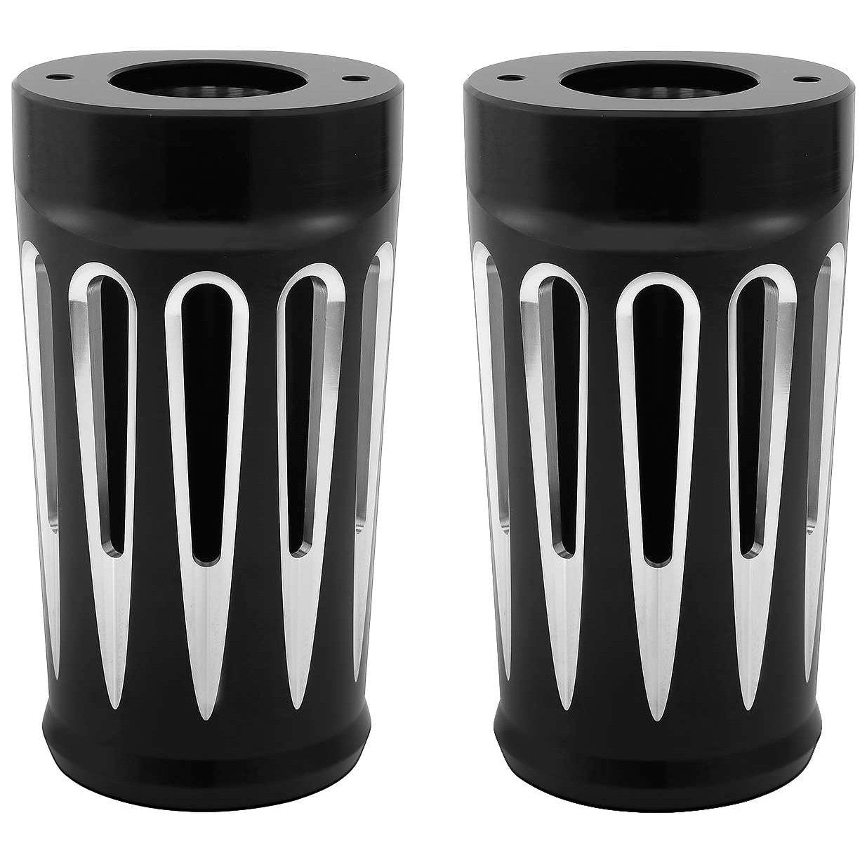 Arlen Ness Black Deep Cut Upper Fork Boot Slider Covers for Harley 14-16 FLH New