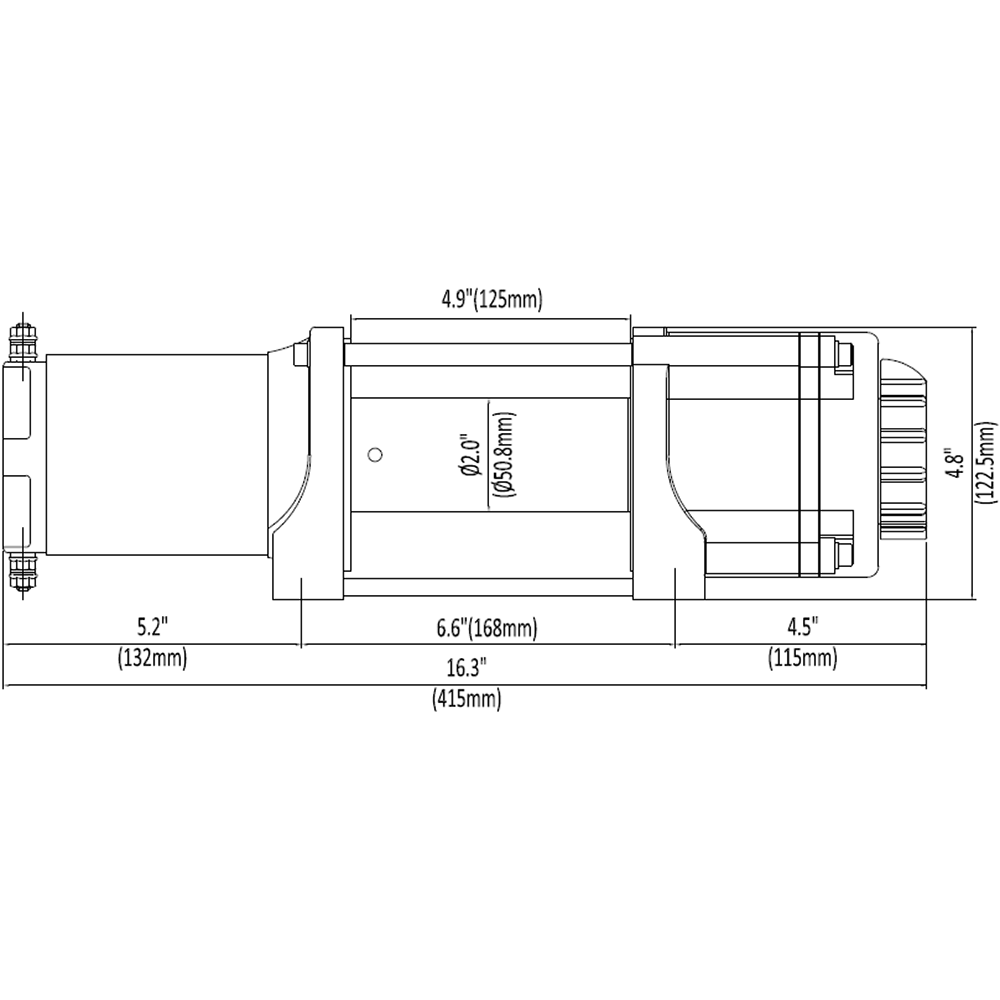 Winch Kit 4500 lb Wide For John Deere Gator XUV 835M ALL (Synthetic Rope)