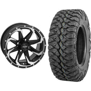 Set of 2 Mounted Wheel and Tire Kit Wheel: 14x7 5+2 4/137 Tire: 27x11-14 8 Ply