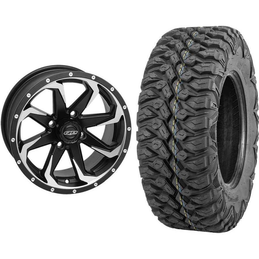 Set of 2 Mounted Wheel and Tire Kit Wheel: 14x7 5+2 4/137 Tire: 27x11-14 8 Ply