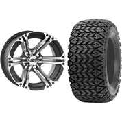 Set of 2 Mounted Wheel and Tire Kit Wheel: 12x7 5+2 4/110 Tire: 25x10.5-12 4 Ply
