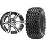 Set of 2 Mounted Wheel and Tire Kit Wheel: 12x7 5+2 4/110 Tire: 25x10.5-12 4 Ply
