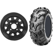 Set of 2 Mounted Wheel and Tire Kit Wheel: 12x7 4+3 4/156 Tire: 26x11-12 6 Ply