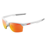 100% Sportcoupe Sunglasses Matte White with Red Mirror HiPer Lens - 61020-000-43