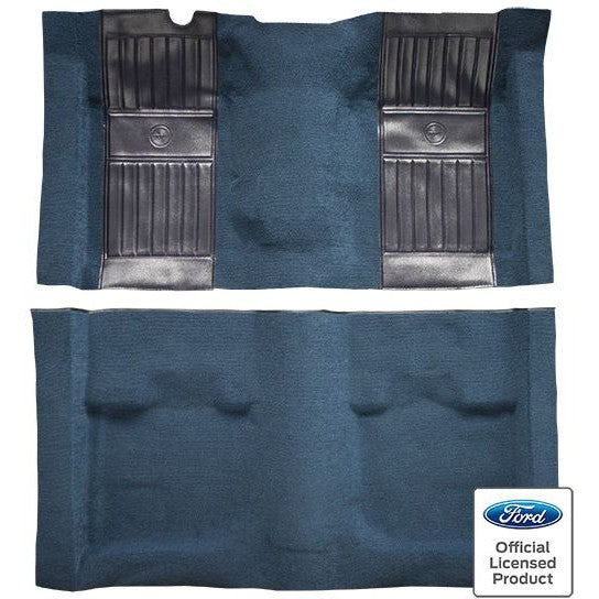 ACC Replacement Carpet Kit For 1971-1973 Ford Mustang Mach I with 2 Dark Blue Running Pony Inserts Fastback - CHOOSE COLOR